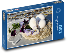 Velikonoční hnízdo - vajíčka, kytice Puzzle 130 dílků - 28,7 x 20 cm