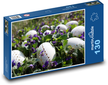Easter egg - violet, Easter Puzzle 130 pieces - 28.7 x 20 cm 
