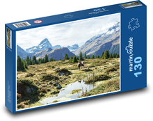 Schweizer Berge - Landschaft, Natur Puzzle 130 Teile - 28,7x20 cm