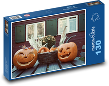 Halloween - tekvica, dekorácie Puzzle 130 dielikov - 28,7 x 20 cm 