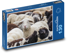 Stádo ovcí - zvířata, savci Puzzle 130 dílků - 28,7 x 20 cm