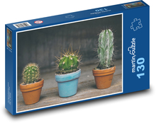 Cacti - indoor plants, prickly Puzzle 130 pieces - 28.7 x 20 cm 