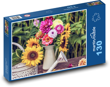 Sonnenblumen - Blumensträuße, Dahlien Puzzle 130 Teile - 28,7x20 cm