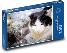 Weihnachtsbaum - Katze, Haustier Puzzle 130 Teile - 28,7x20 cm