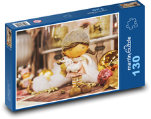 Vánoční dekorace - roztomilá postava, figurka Puzzle 130 dílků - 28,7 x 20 cm
