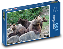 Bears in the zoo - animals, nature Puzzle 130 pieces - 28.7 x 20 cm 
