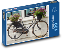 Bicycle - decoration, retro Puzzle 130 pieces - 28.7 x 20 cm