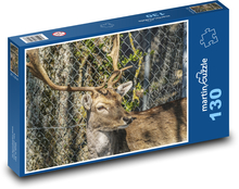 Jelen - lesní zvěř, parohy Puzzle 130 dílků - 28,7 x 20 cm