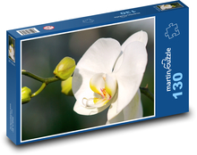 Weiße Orchidee - Blume, Pflanze Puzzle 130 Teile - 28,7x20 cm