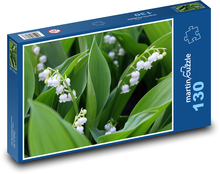 White lily of the valley - spring flowers, plant Puzzle 130 pieces - 28.7 x 20 cm