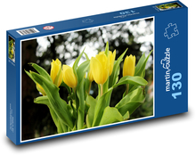 Žlté tulipány - kvety, jar Puzzle 130 dielikov - 28,7 x 20 cm 