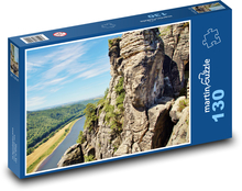 Pískovcové skály - Labe, Německo Puzzle 130 dílků - 28,7 x 20 cm