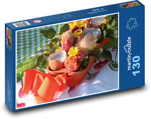 Merry Easter - decoration, spring Puzzle 130 pieces - 28.7 x 20 cm 
