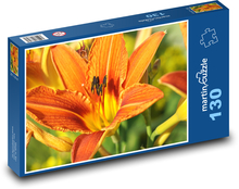 Oranžové lilie - květiny, rostliny Puzzle 130 dílků - 28,7 x 20 cm