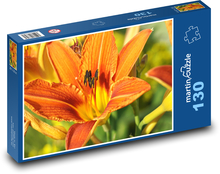 Orange lilies - flowers, plants Puzzle 130 pieces - 28.7 x 20 cm 
