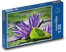 Fialový leknín - vodní rostlina, rybník Puzzle 130 dílků - 28,7 x 20 cm