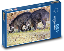 Dzik - dzikie zwierzę, lochy Puzzle 130 elementów - 28,7x20 cm