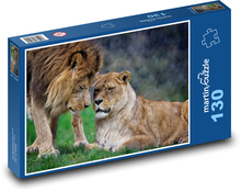Lev a lvice - zvířata, Afrika  Puzzle 130 dílků - 28,7 x 20 cm