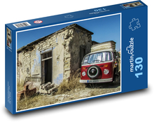 Stary dom - opuszczony, samochód Puzzle 130 elementów - 28,7x20 cm