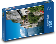 Santa Caterina Del Sasso - klášter, Itálie Puzzle 130 dílků - 28,7 x 20 cm