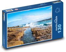Pláž Bondi - Austrálie, oceán Puzzle 130 dílků - 28,7 x 20 cm