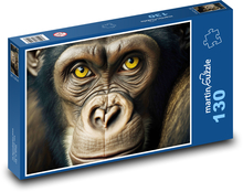 Opice - zvířecí portrét, oči Puzzle 130 dílků - 28,7 x 20 cm