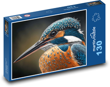 Ledňáček - portret ptaka, zwierzęcia Puzzle 130 elementów - 28,7x20 cm