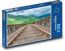 Železniční trať - železnice, kolejnice Puzzle 130 dílků - 28,7 x 20 cm