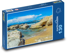 Strand - felsige Küste, Sand Puzzle 130 Teile - 28,7x20 cm