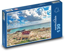 Meerblick - Küste, Bänke Puzzle 130 Teile - 28,7x20 cm