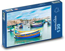 Fischerdorf - Malta, Boote Puzzle 130 Teile - 28,7x20 cm