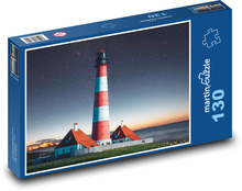 Maják - západ slnka, krajina Puzzle 130 dielikov - 28,7 x 20 cm 