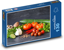 Warzywa - ogórek, pomidory Puzzle 130 elementów - 28,7x20 cm