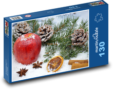 Christmas - red apple, doughnut Puzzle 130 pieces - 28.7 x 20 cm