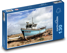 Rybářská loď - rybář, moře   Puzzle 130 dílků - 28,7 x 20 cm