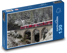 Švýcarsko - vlak, železnice Puzzle 130 dílků - 28,7 x 20 cm