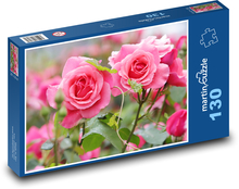 Rosenrosa - Blume, Pflanze Puzzle 130 Teile - 28,7x20 cm