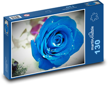 Modrá růže - květ, rostlina Puzzle 130 dílků - 28,7 x 20 cm