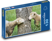 Ovce - jehňata, strom Puzzle 130 dílků - 28,7 x 20 cm