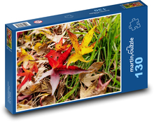 Listy - podzim, tráva Puzzle 130 dílků - 28,7 x 20 cm
