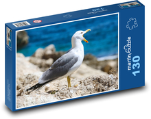 Racek - pták, pobřeží Puzzle 130 dílků - 28,7 x 20 cm