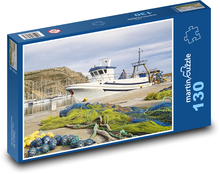 Rybářská loď - moře, přístav Puzzle 130 dílků - 28,7 x 20 cm