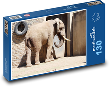Africký slon - veľké zviera, zoo Puzzle 130 dielikov - 28,7 x 20 cm