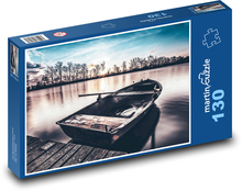 Łódź - jezioro, krajobraz Puzzle 130 elementów - 28,7x20 cm