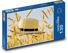 Slaměný klobouk - léto, obilí Puzzle 130 dílků - 28,7 x 20 cm