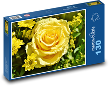 Žltá ruža - kvet, rastlina Puzzle 130 dielikov - 28,7 x 20 cm 