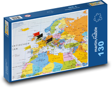Mapa świata - kierunki, kraje Puzzle 130 elementów - 28,7x20 cm