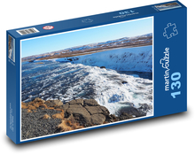 Gullfoss - vodopád, Island Puzzle 130 dílků - 28,7 x 20 cm