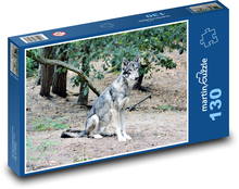 Vlk - zvíře, les Puzzle 130 dílků - 28,7 x 20 cm