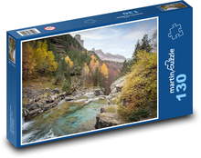 Řeka - hory, podzim  Puzzle 130 dílků - 28,7 x 20 cm
